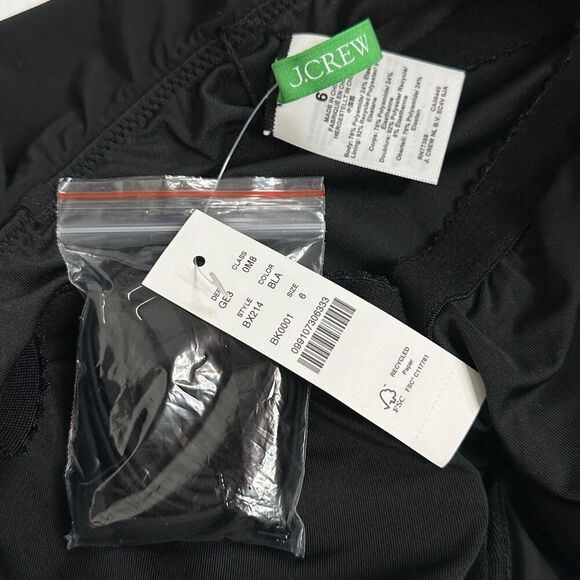 J.Crew Matte Ruched One-piece Ruffles Bandeau Swimsuit Sz 6 Removable Straps NWT - Picture 5 of 11